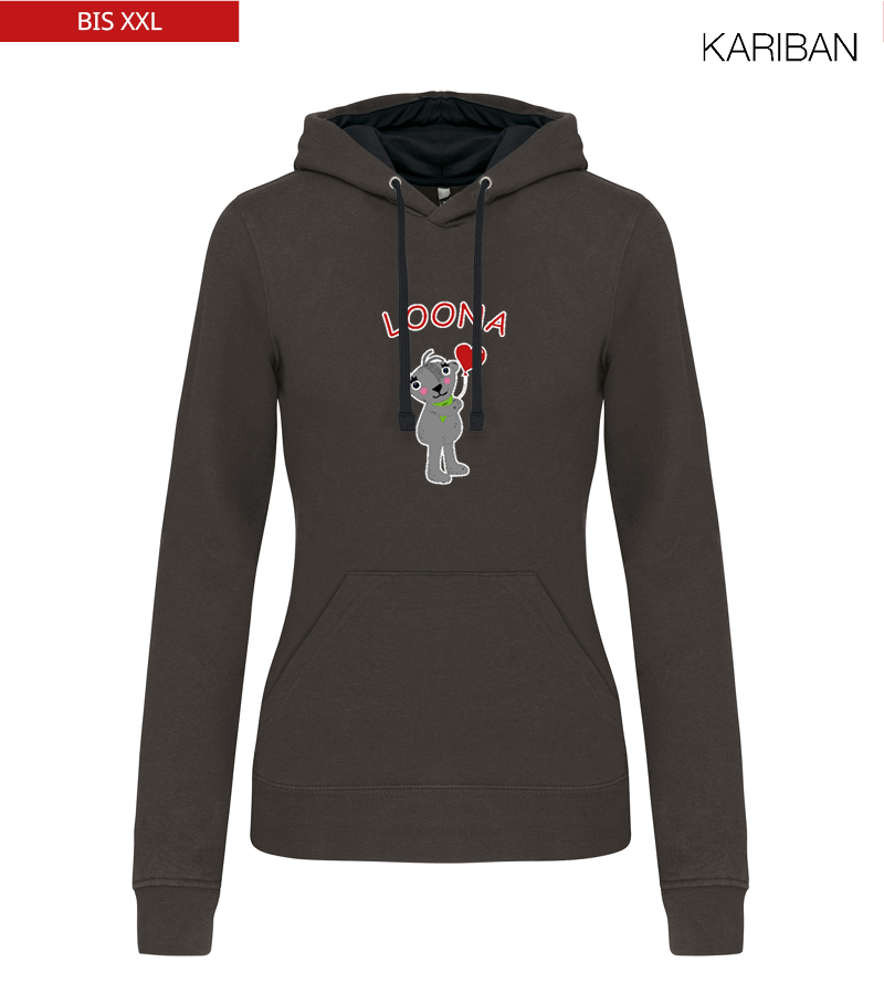Kariban Damen Hoodie Dark Grey Black "Isack"